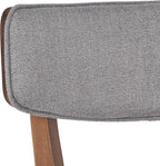 Christopher Knight Home Alma Mid-Century Wood Dining Set with Fabric Chairs, 5-Pcs Set, Natural Walnut / Dark Grey