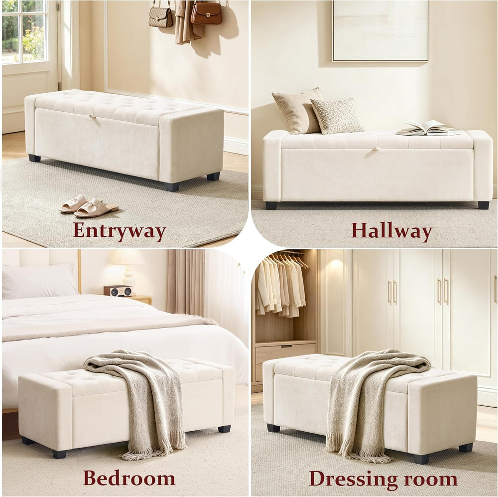 Royal Windsor Ottoman with Storage,Tufted Storage Bench for Bedroom | End of ...