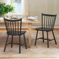 LUE BONA Upgraded Dining Chairs Set of 2, Farmhouse Wooden Spindle Back Kitchen Chairs, Windsor Dining Chairs for Kitchen and Dining Room, Black