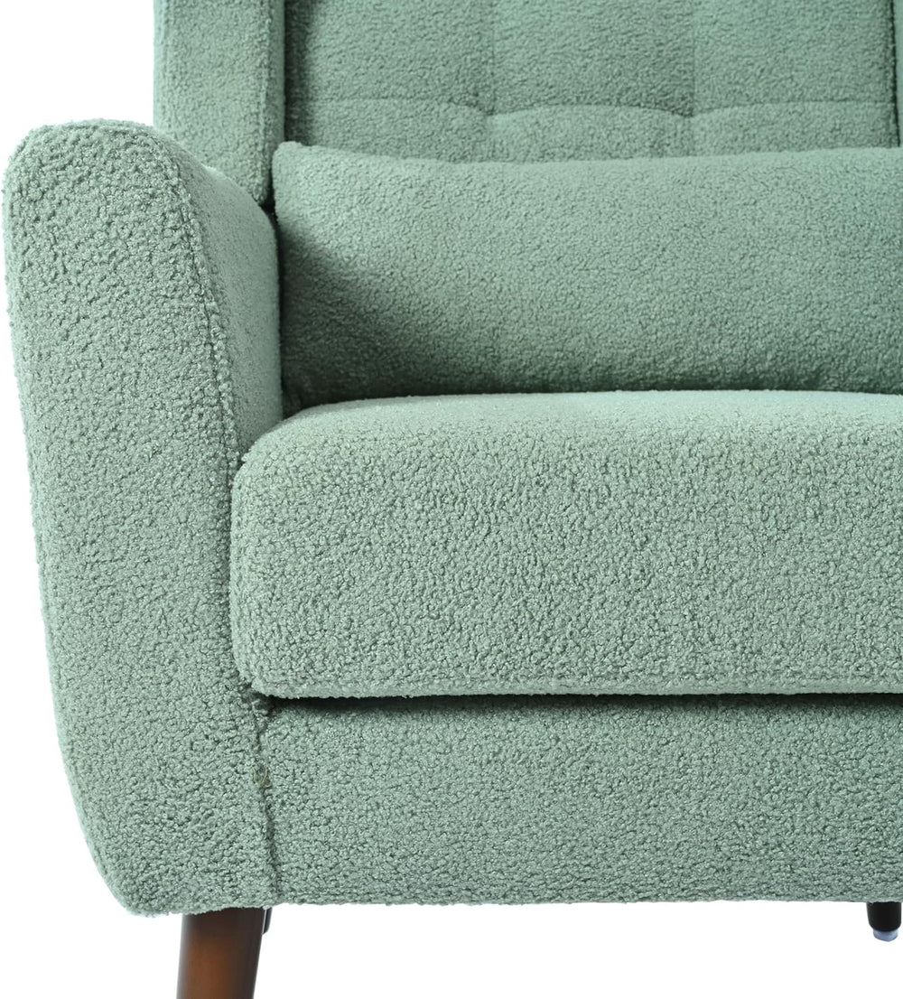 Accent Chair, Comfy Upholstered Living Room Chairs with High Tufted Backrest ...