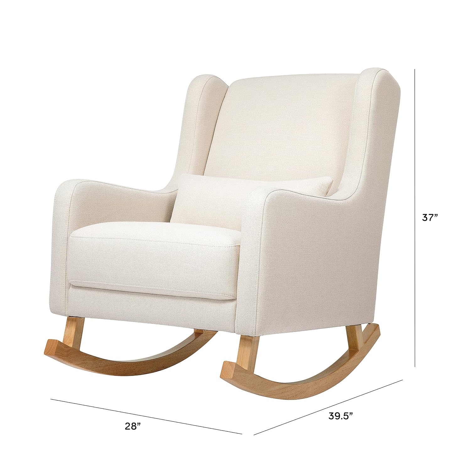 Babyletto Kai Rocker in Performance Natural Eco-Twill with Light Legs, Water Repellent & Stain Resistant, Greenguard Gold and CertiPUR-US Certified | GREENGUARD Gold & CertiPUR-US Certified Rocker - Water & Stain Resistant Nursery Chair For Feeding &