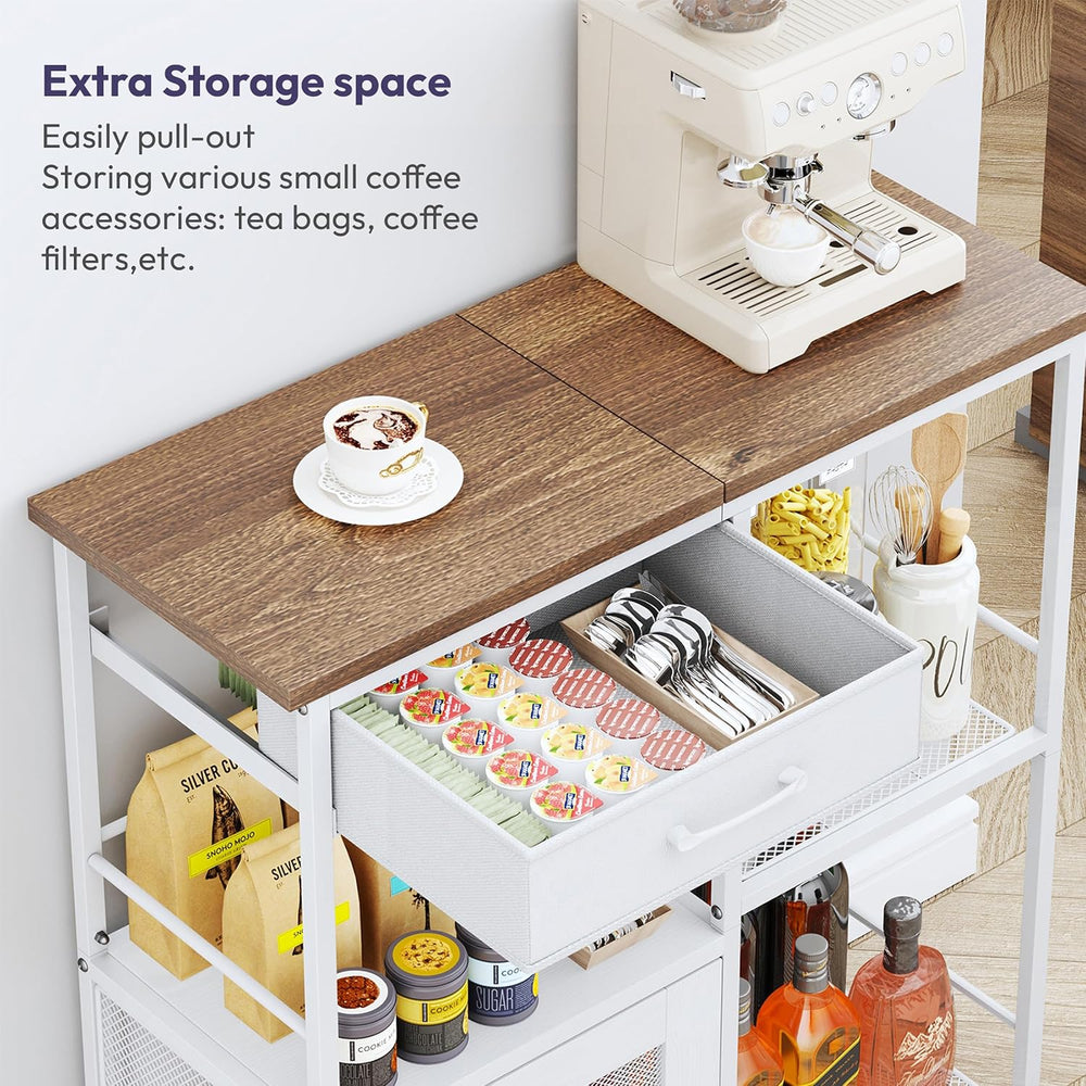 SWTYMIKI Coffee Bar Cabinet for Home - Farmhouse Coffee Stand Station Multi-P...