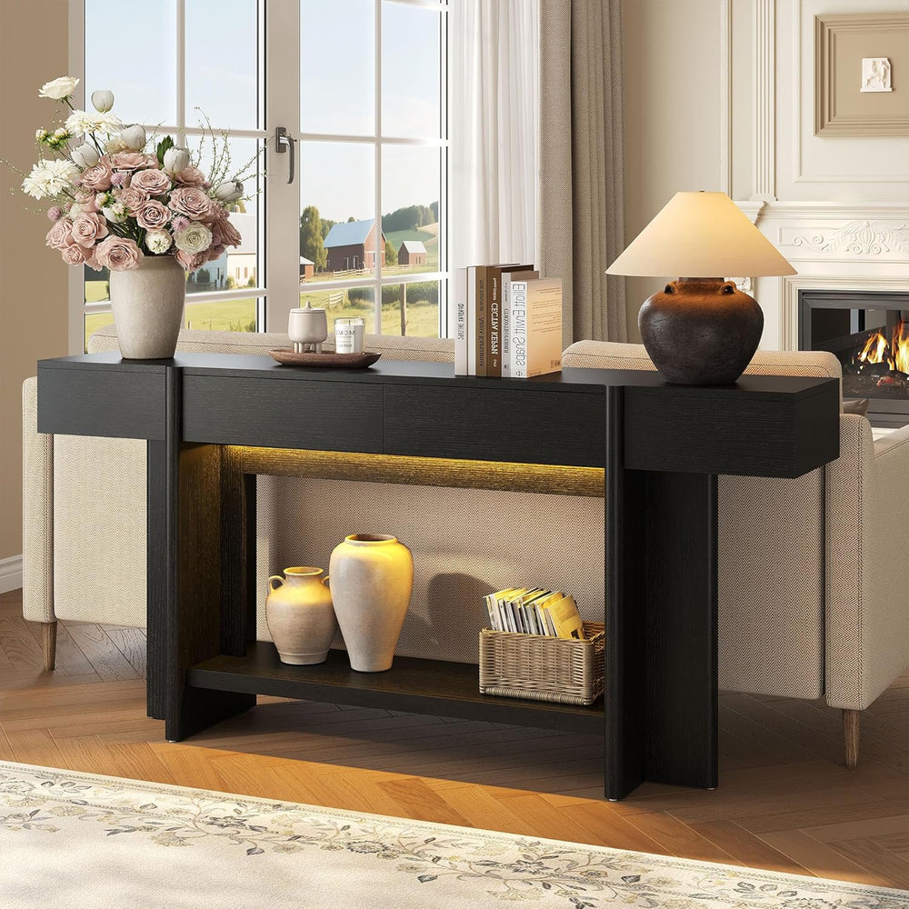 Einhomn 70.8" Long Console Table, 2 Drawer Entryway Table with Colorful ...