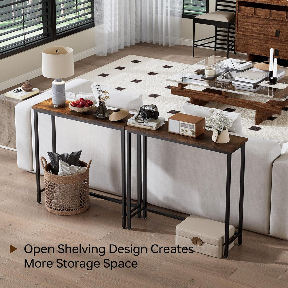 Narrow Entryway Console Table & Sofa Side Table - Industrial Hallway Tabl...