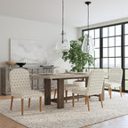 HomePop Rounded Back Upholstered Dining Chair - Sage Paisley Medallion (Single Pack)
