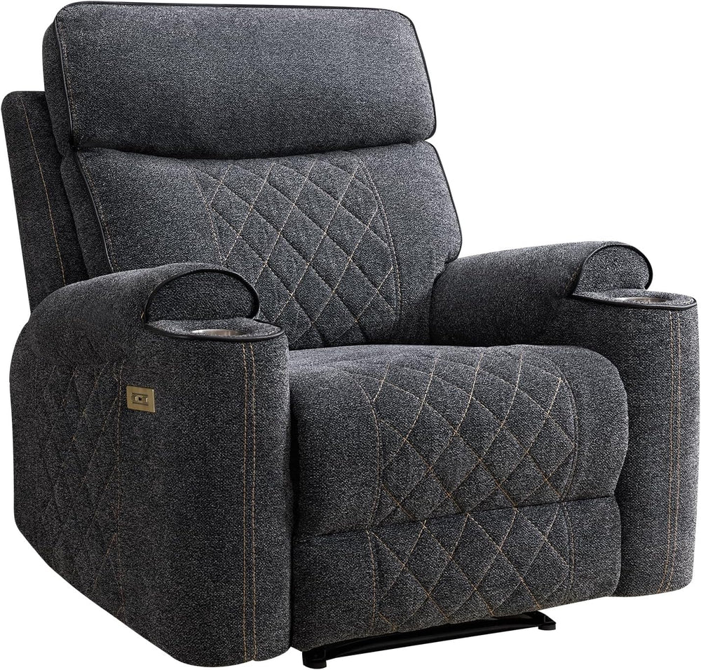 EBELLO Power Recliner Chair, Electric Fabric Reclining Sofa with Cup Holders,...