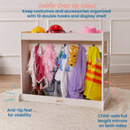 ECR4Kids Streamline Toddler Dress-Up Island, Costume Organizer, White Wash