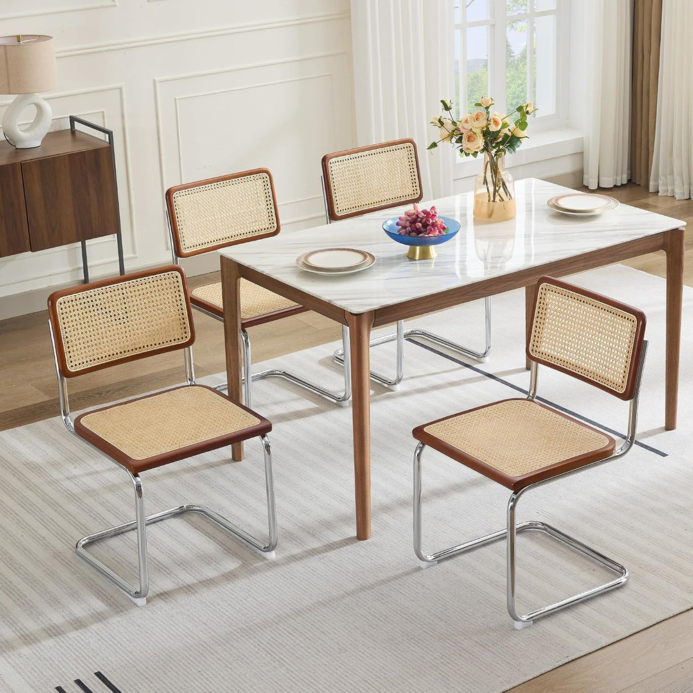 Flouki Rattan Dining Chairs Set of 2, Boho Accent Chairs for Kitchen Room wit...