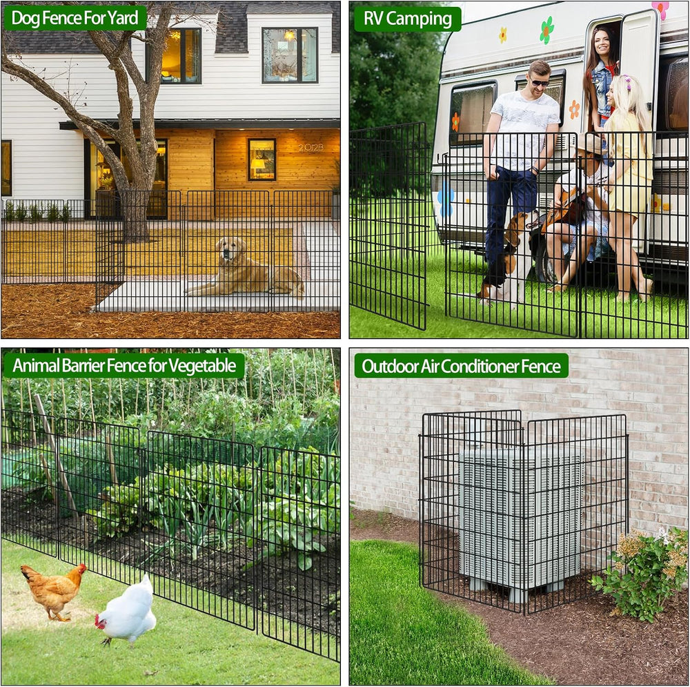 15 Panels Garden Fencing Animal Barrier with Lock, 40 in(H) X 36 ft(L) Dog Fe...