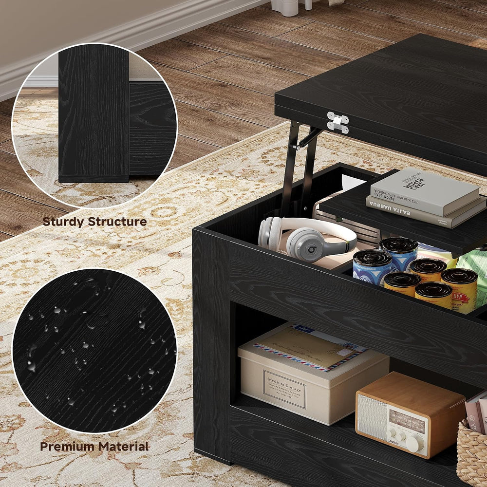 UNIQUITE 40" Lift Top Coffee Table, 4 in 1 Multi-Function Lift Coffee Ta...