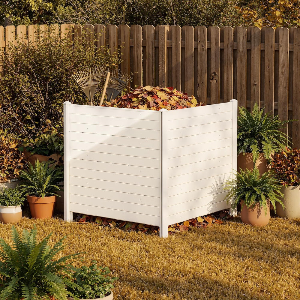 Privacy Fence Panels, 48''W x 45.4''H PVC Air Conditioner Fen...