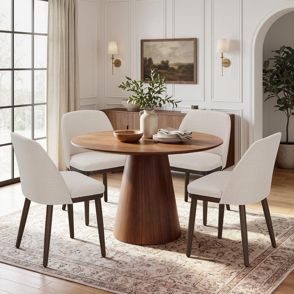 COLAMY Upholstered Dining Chairs Set of 4, Modern Dining Room Chairs, Fabric ...