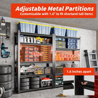 36" W Garage Shelving,5-Tier Heavy Duty Shelving Unit,3000LBS Adjustable Metal Storage Shelves,Storage Rack Units for Industrie,Shed,Warehouse,Basement,Black,36" W x 16" D x 72" H