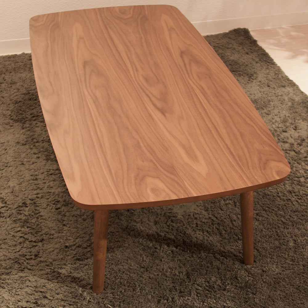 AZUMAYA Folding Legs Coffee Table W41.3 x D20.5 x H14.0 in Natural Walnut and...