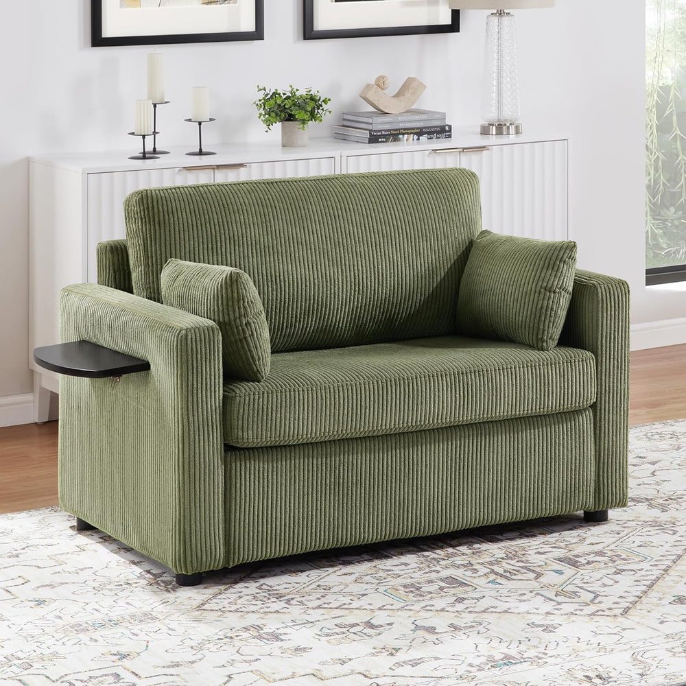 Twin Size Sofa Bed 47.2" Sleeper Sofa Loveseat Sofa with a Foldable Matt...