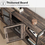 IDEALHOUSE Farmhouse TV Stand for 65/75 inches TVs, Entertainment Center with Storage Cabinet, Industrial Media Console Cabinet Table, Living Room Media Furniture, Rustic Oak