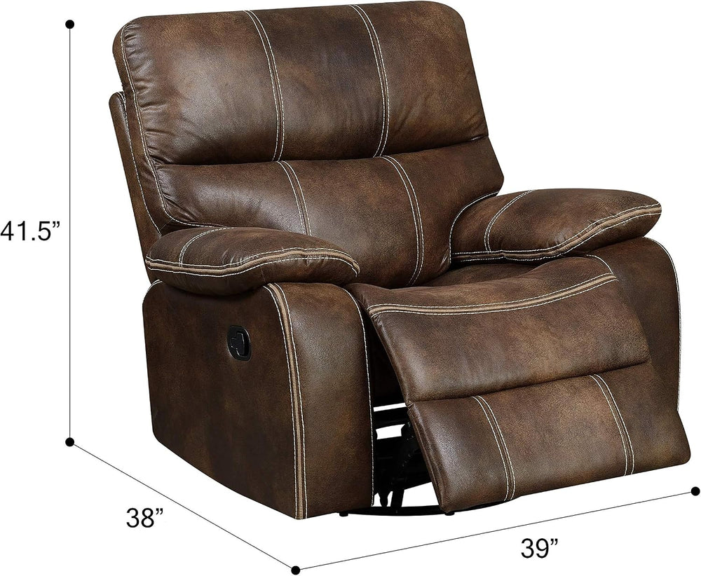 Wallace & Bay Hooper Swivel Recliner Glider, Dark Brown