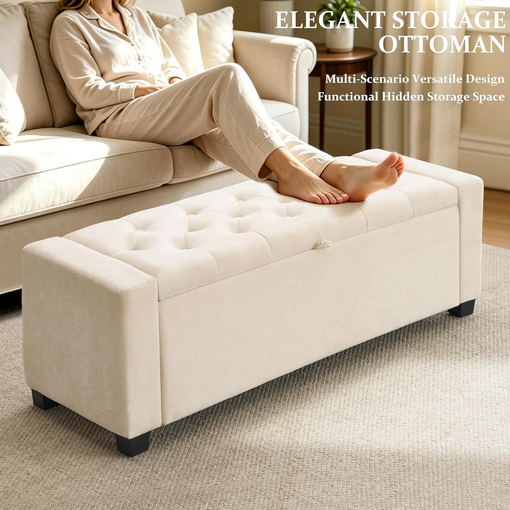 Royal Windsor Ottoman with Storage,Tufted Storage Bench for Bedroom | End of ...