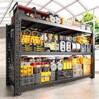 Bepatio 8250LBS Garage Shelving Heavy Duty Storage Shelves Industrial Metal Shelving Adjustable 3-Tier Shelves for Garage, Warehouse Basement 24" D × 60" W × 66" H