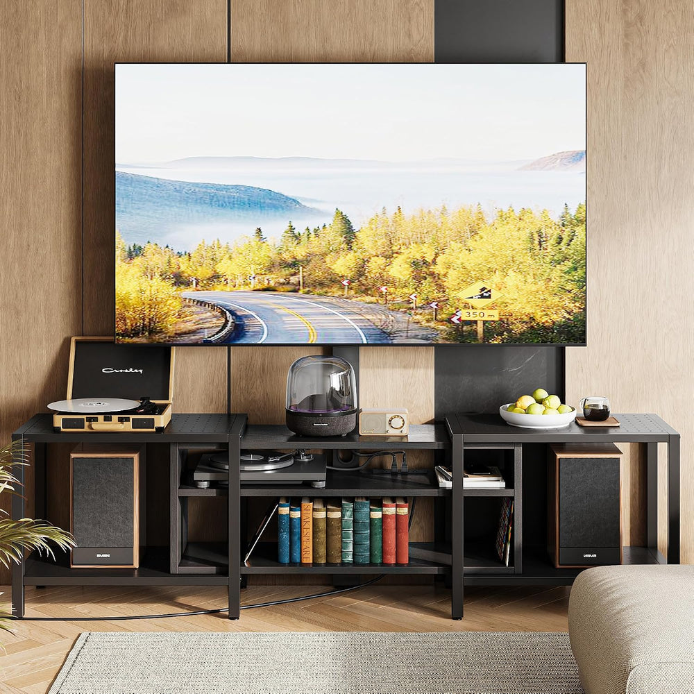IRONCK 79 Inch TV Stand for TVs up to 85 Inch with Mount and Power Outlet, 3 ...