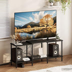 TV Stand, Entertainment Center, Industrial TV Media Console Table with Open Storage Shelves, 2 Tier TV Cabinet for Living Room, Bedroom