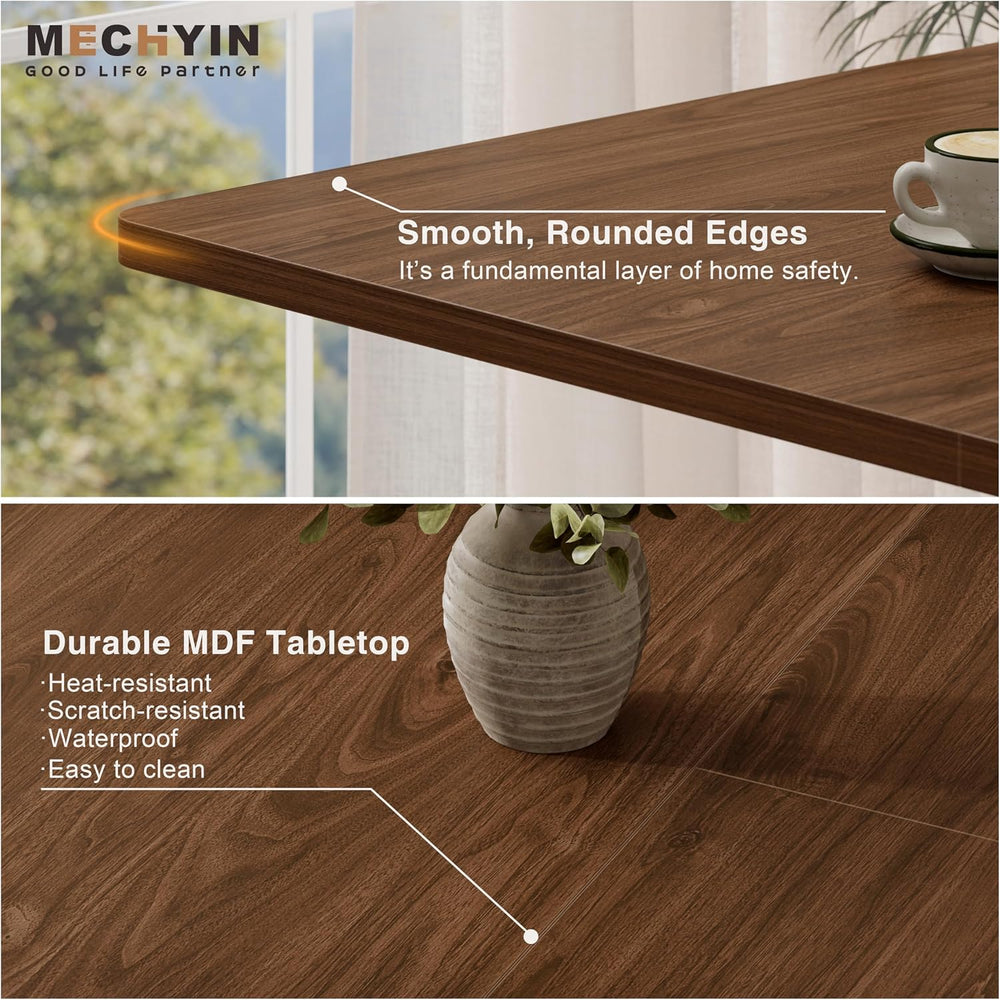 Extendable Dining Room Table for 4 6 8, 55"-70.9" Long Rectangle Ki...