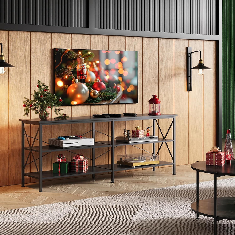 WLIVE TV Stand up to 70 Inch TV, 63" Entertainment Center, Black | TV Me...