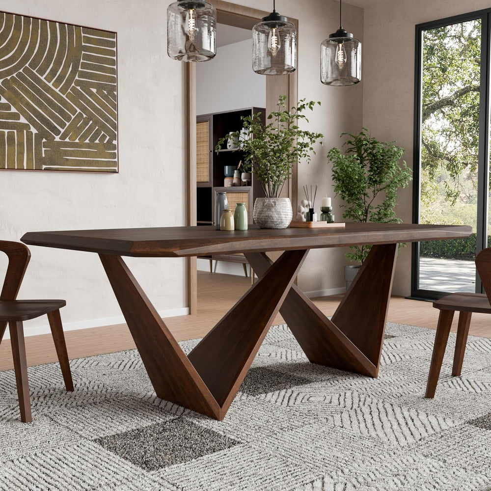 Furniture of America Nazaen III 82.5" Mid-Century Modern Solid Wood Live...