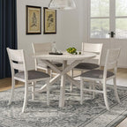Peatuk Round Solid Wood Dining Table, Part of Dining Table Set, Mix and Match Table, Chair Sold Separately for Dining Room, Kitchen, Grey