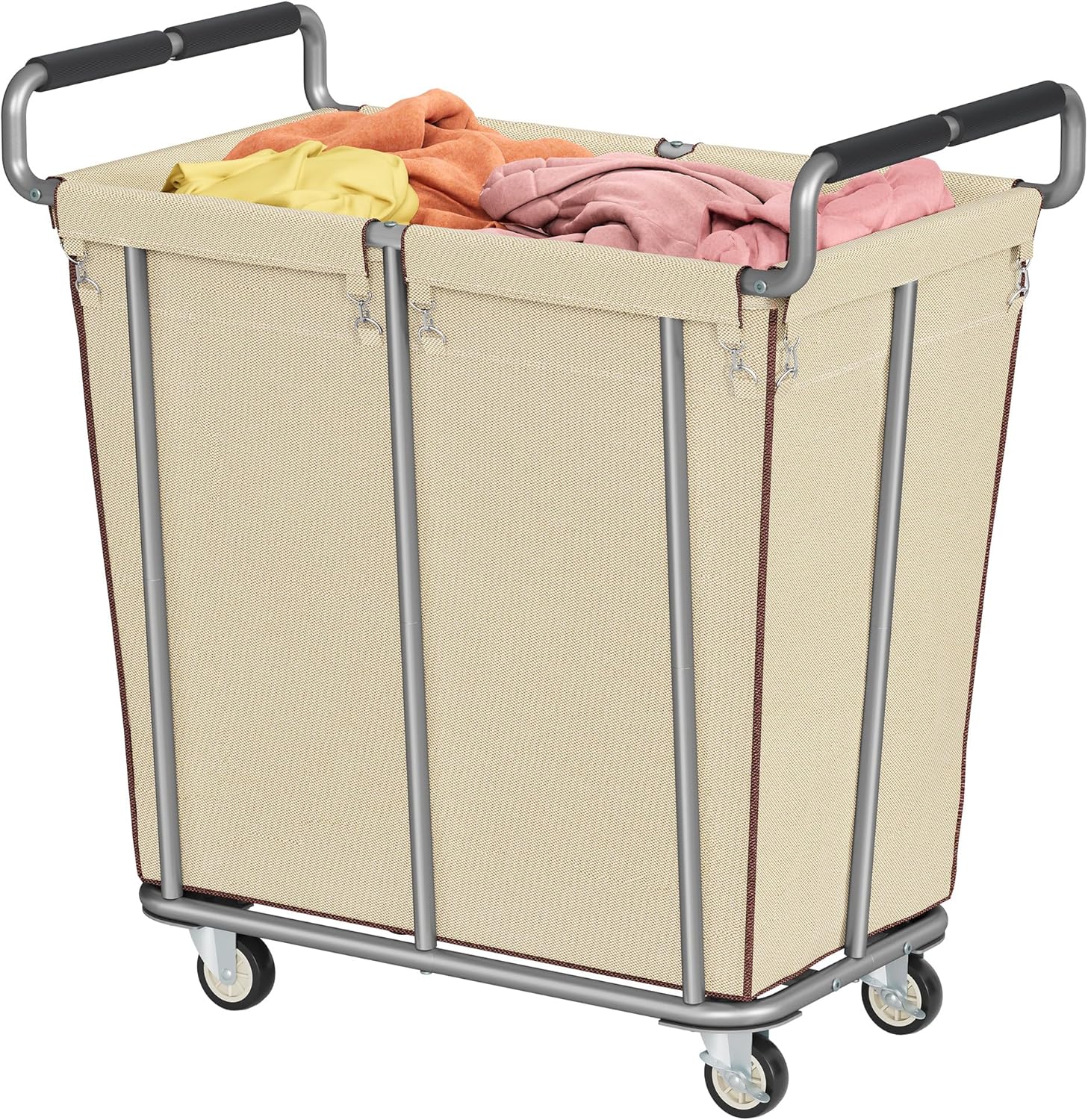 Large laundry hamper with Wheels, 2 Bag 360L Big Rolling Laundry Basket Sorter Cart, Extra Large Laundry Clothes Hamper, Heavy Duty Laundry Basket Organizer for Laundry Room,Bathroom