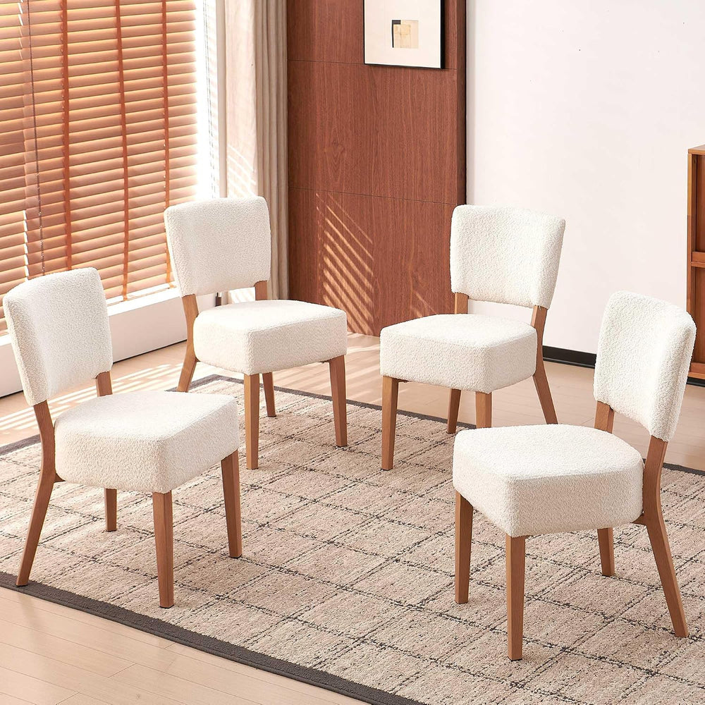 Howtek Modern Dining Chairs Set of 4 with 6.3" Thick Seat Cushions, Spac...