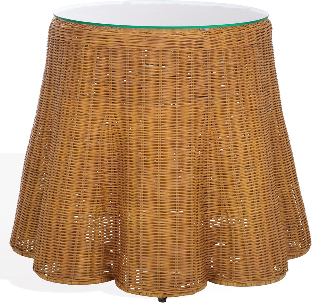 SAFAVIEH Couture Collection - Hylda Natural Rattan Accent Table, Round Shape,...