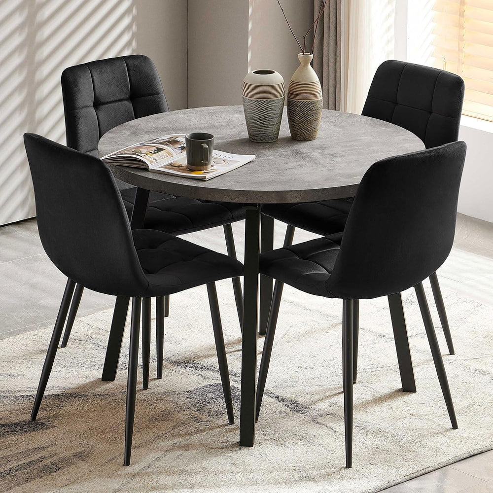 Homedot Black Dining Chairs Set of 4, Modern Upholstered Velvet Kitchen Recep...