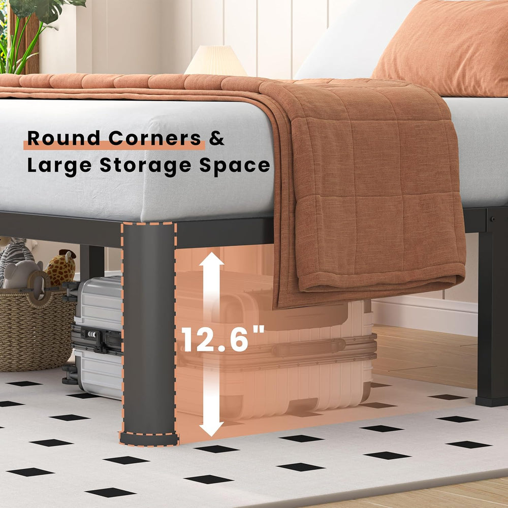 VIPSHOW 14 Inch Queen Heavy Duty 3500lbs Bed Frame with Round-Corner