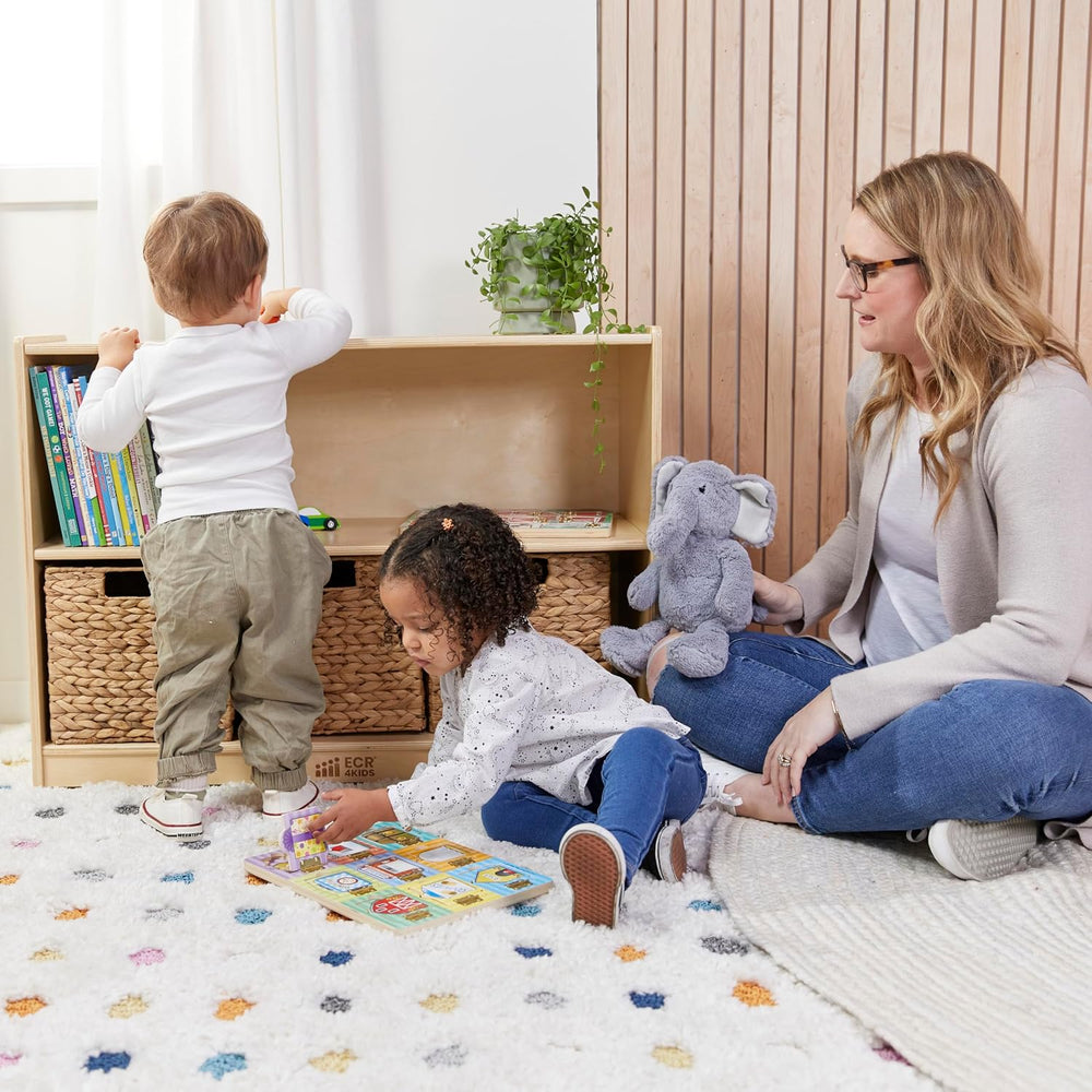 ECR4Kids 2-Shelf Mobile Storage Cabinet, Classroom Furniture, Natural | Durab...