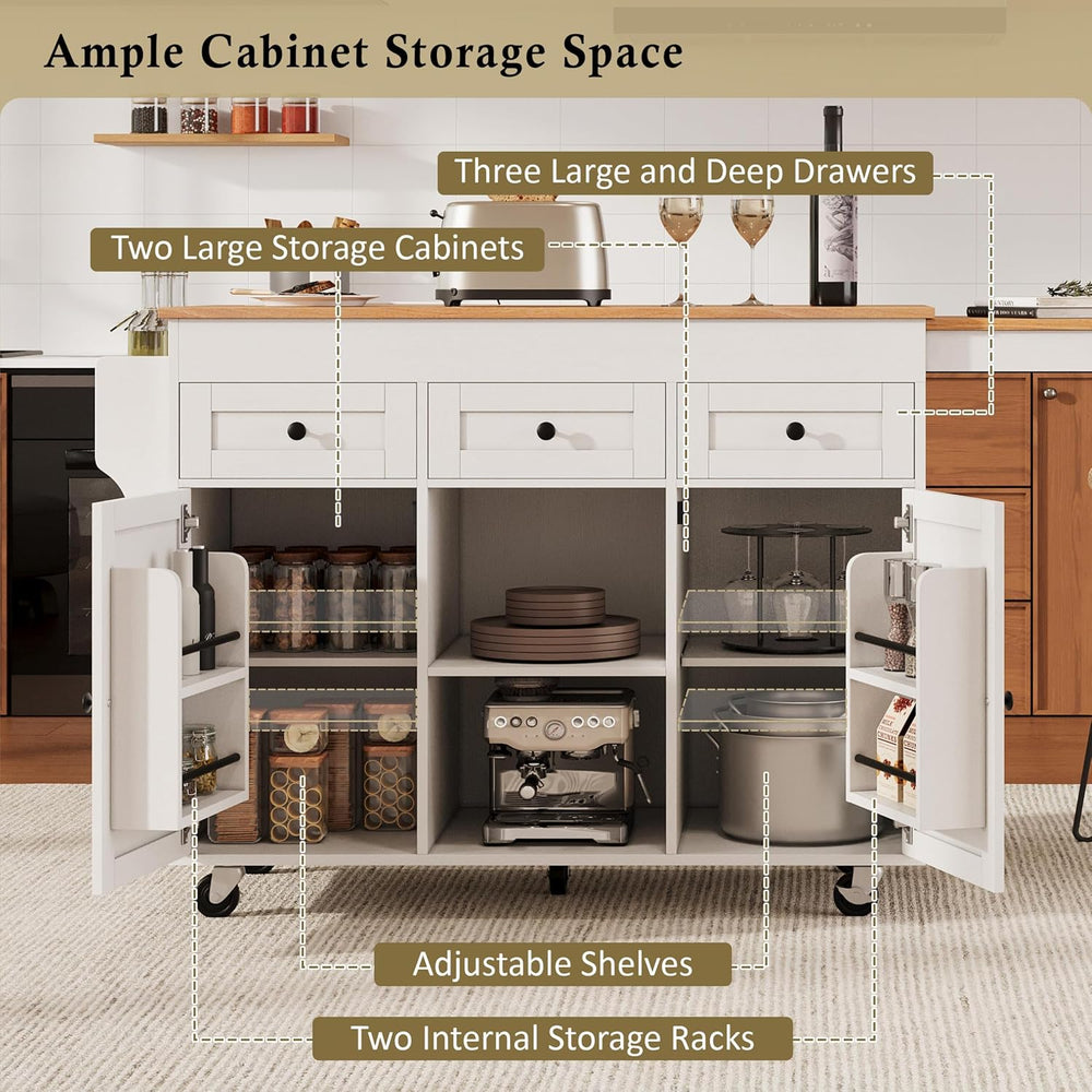 54.1"-85.5" Rolling Kitchen Island with Slide Out Table Grey