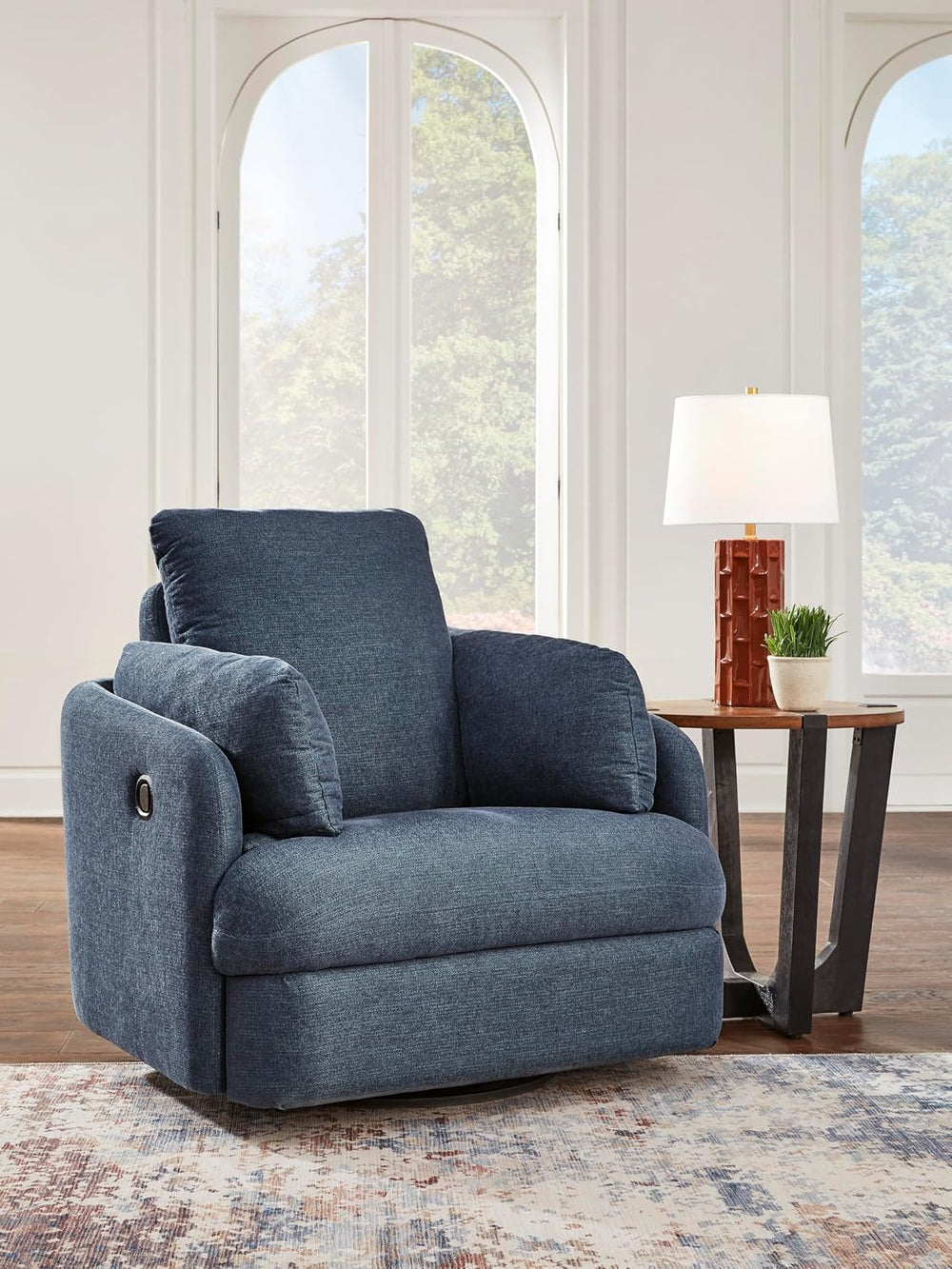Signature Design by Ashley Modmax Swivel Glider Recliner, Hidden Storage &amp...