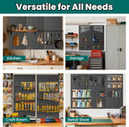 EVERHANGER Metal Pegboard Panels 24" x 12", Heavy Duty Steel Peg Boards for Garage, Pegboard Wall Organizer for Tool Storage and Organization, Black, 4 Pack