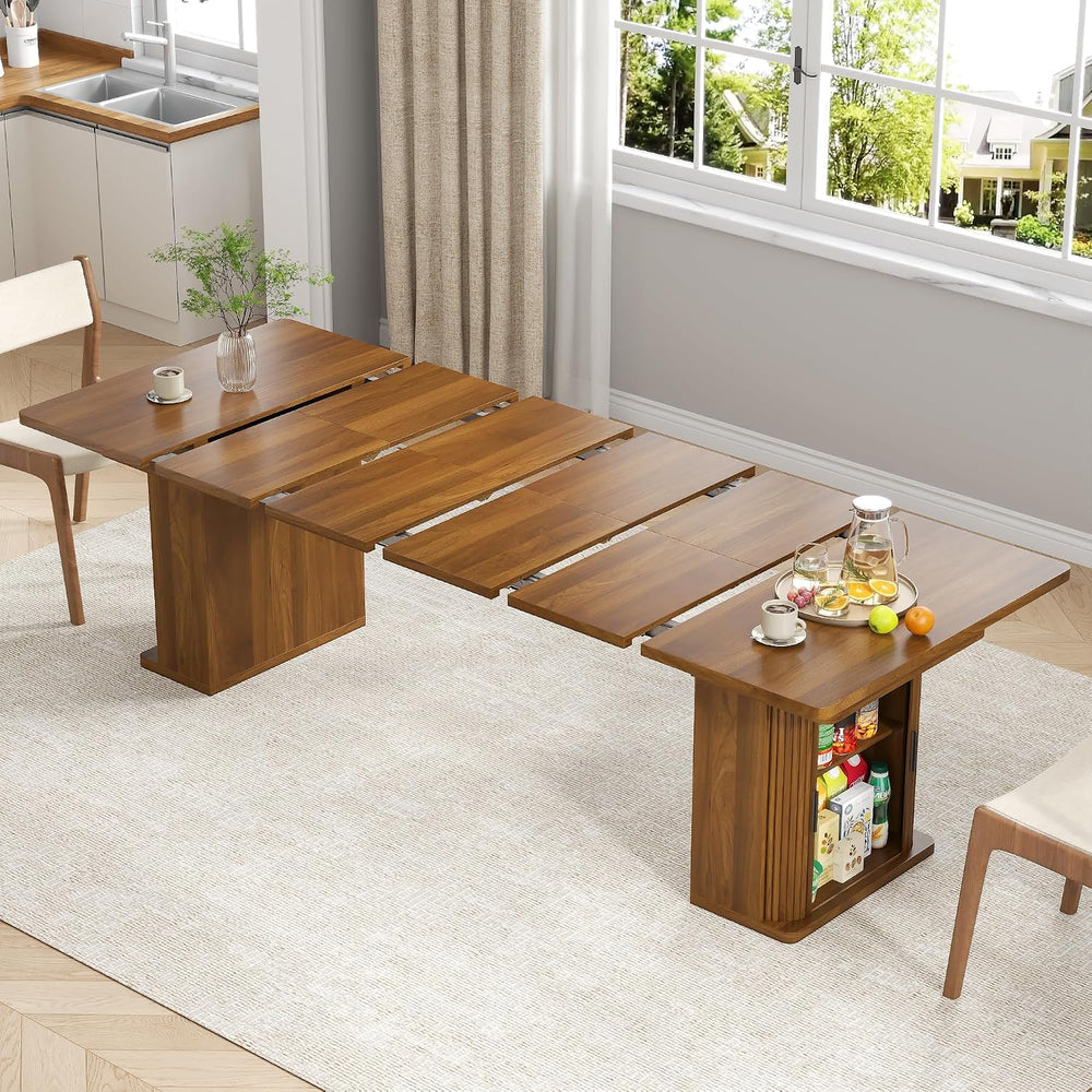 39-94 inch Extendable Dining Table for 4-10, Rectangle Expandable Long Kitche...