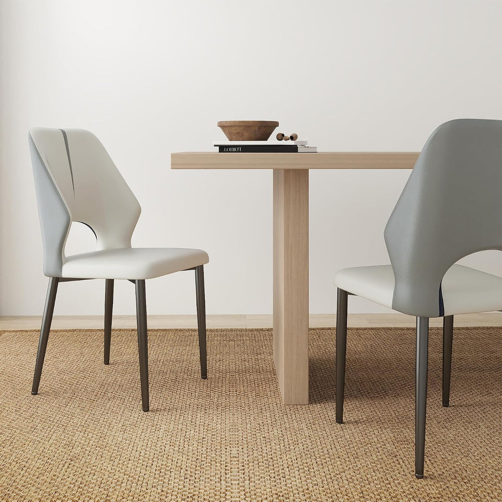 Upholstered Dining Chairs Set of 2, Modern PU Leather Dining Room Kitchen Sid...