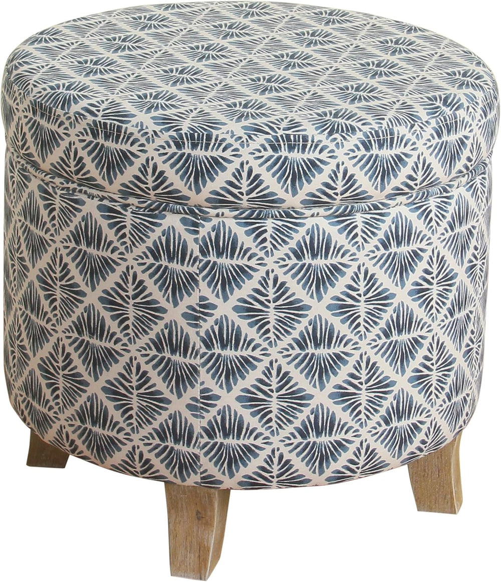 Homepop Home Decor | Upholstered Round Storage Ottoman | Ottoman with Storage...