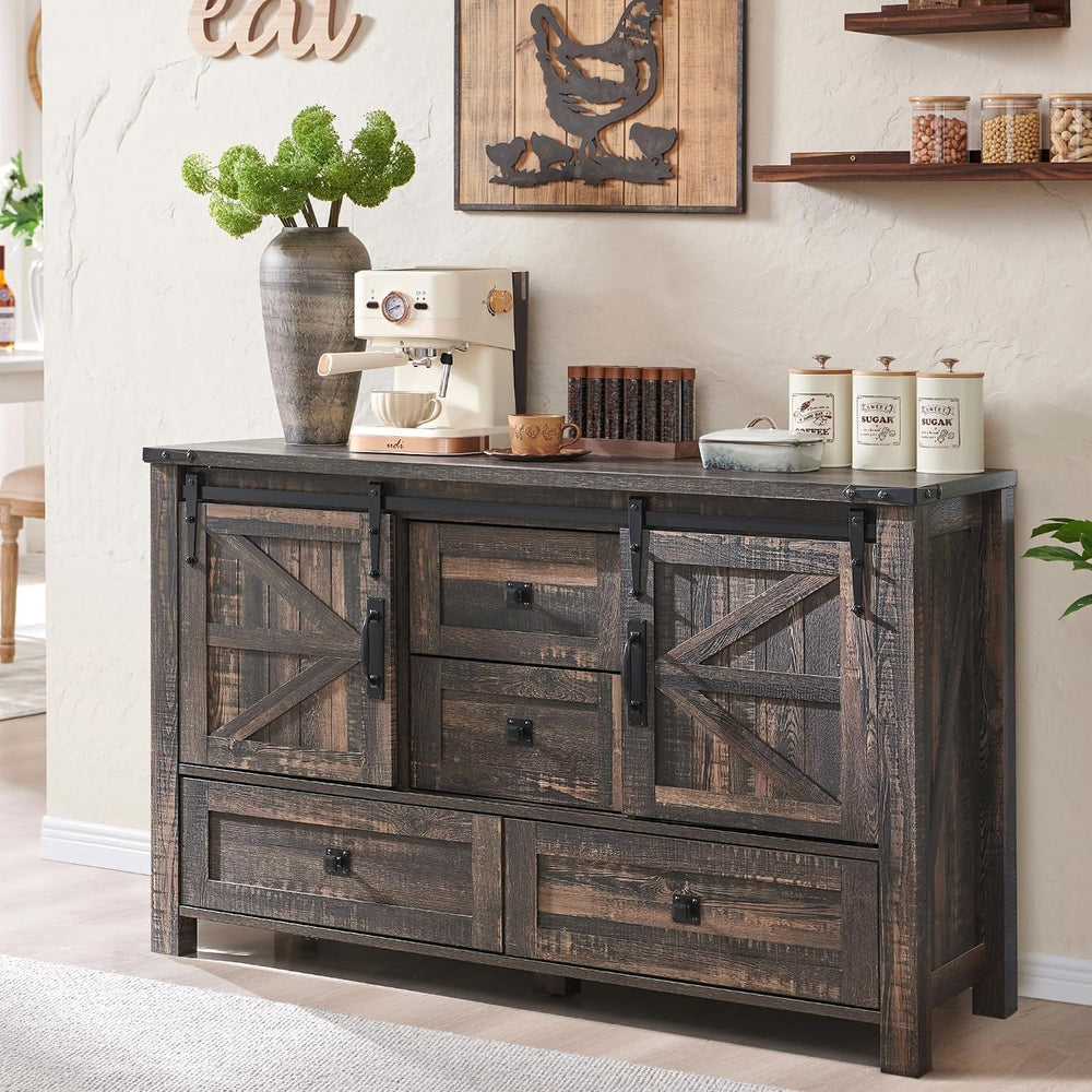 T4TREAM Farmhouse Sideboard Buffet Cabinet with Storage, 31.2'' Tall ...