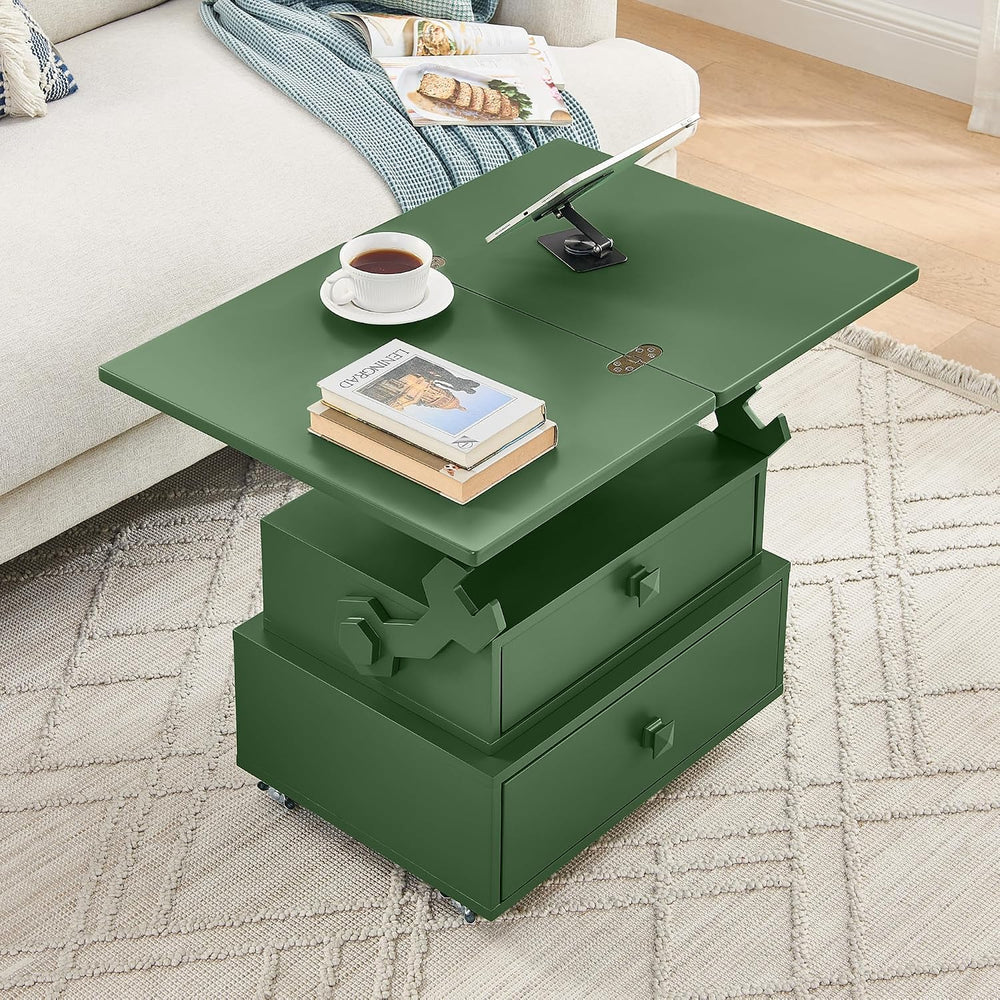 Polibi Multi-Functional Lift Top Side Table with USB Ports and AC Outlets, He...