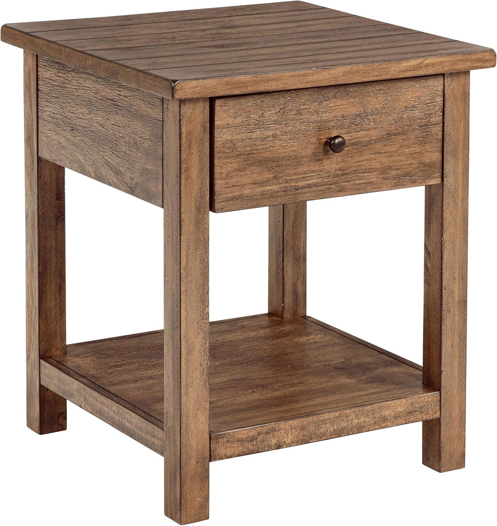 Coaster Home Furnishings Payne 1-Drawer Wood End Table with Shelf Distressed ...