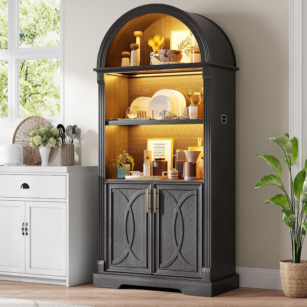 Vlsrka Kitchen Pantry Storage Cabinets with Adjustable Shelves, 71" Tall...