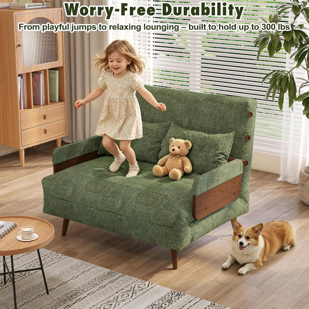 JASIWAY 28" Convertible Sleeper Sofa Chair for Adults, Chenille Futon Chair