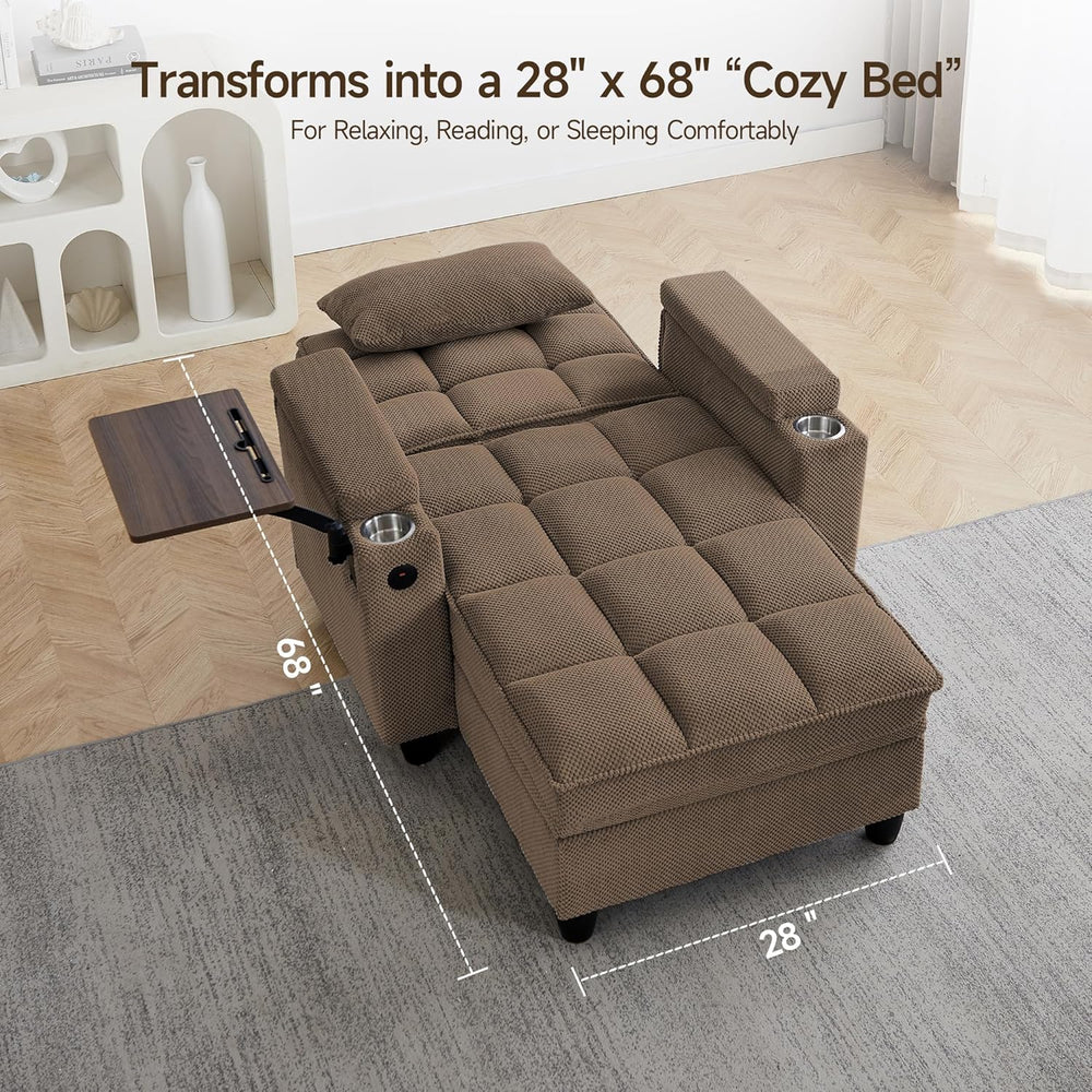 41.7" Oversized Living Room Chair, Convertible Chaise Lounge Chair Indoo...