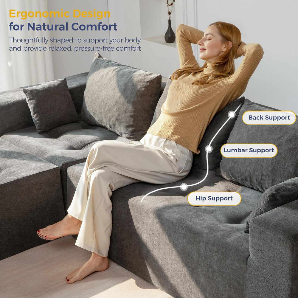 MAXYOYO Modular Sectional Sofa Couch, L Shaped Cloud Couch with Flexible Otto...