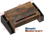 Simple Houseware Desk Monitor Stand Riser with Adjustable Organizer Tray, Rustic Brown