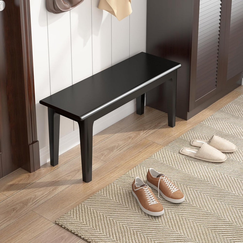 Wilk Wooden Entryway Bench, 39’’ Indoor End of Bed Bench, 100% Solid Oak Wood...